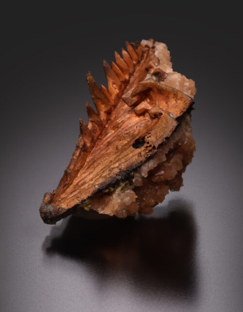 Native Copper, Adularia, Epidote: Attr. to Ontonagon County, Michigan, USA