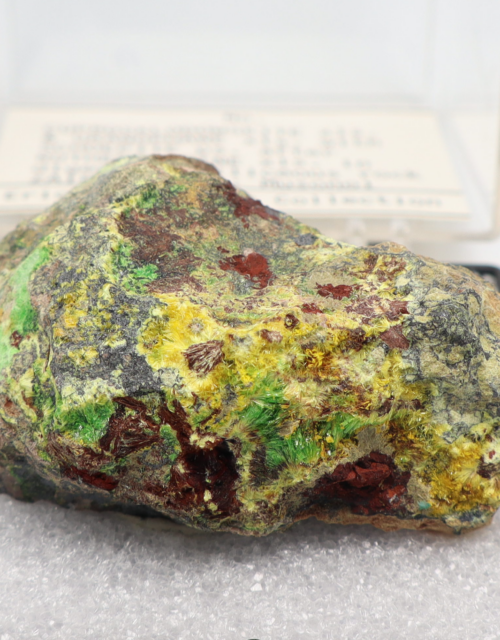 Uranophane, Malachite, Cuprosklodowskite: Musonoi Mine, Kolwezi, Mutshatsha, Lualaba, DR Congo