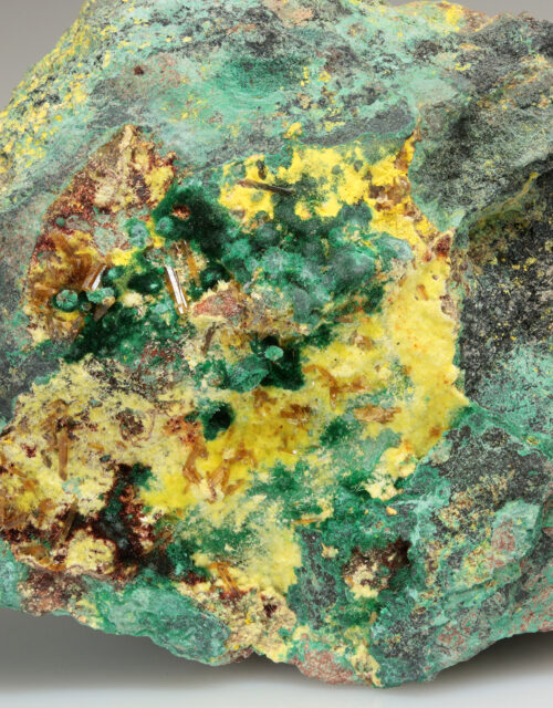 Baryte, Uranophane, Malachite, Guilleminite, Digenite: Musonoi Mine, Kolwezi, Mutshatsha, Lualaba, DR Congo