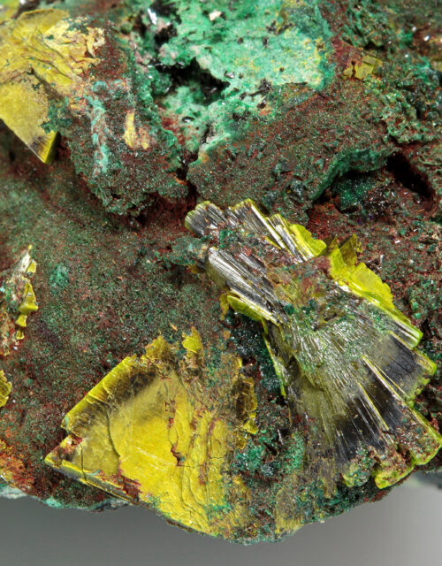 Marthozite, Malachite, Digenite: Musonoi Mine, Kolwezi, Mutshatsha, Lualaba, DR Congo
