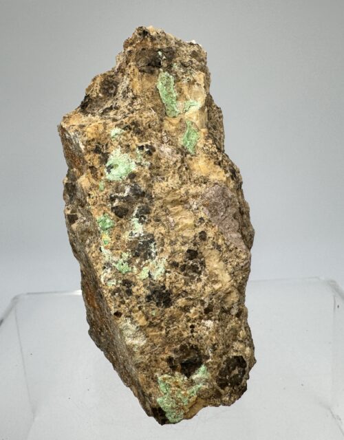 Torbernite: Royal George Mine, Avoca-Royal George mining district, Northern Midlands, Tasmania, Australia