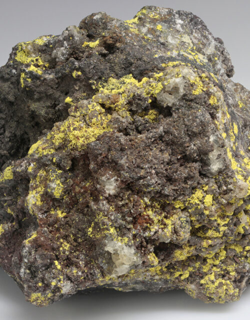 Tyuyamunite, Calcite: Margaritas No. 1 Mine, Sierra Peña Blanca, Peña Blanca District, Aldama Municipality, Chihuahua, Mexico