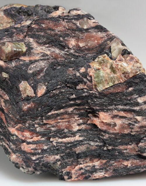 Uraninite, Fluorapatite, Fluorite, Calcite: Richardson Mine, Cardiff Township, Highlands East Township, Haliburton County, Ontario, Canada
