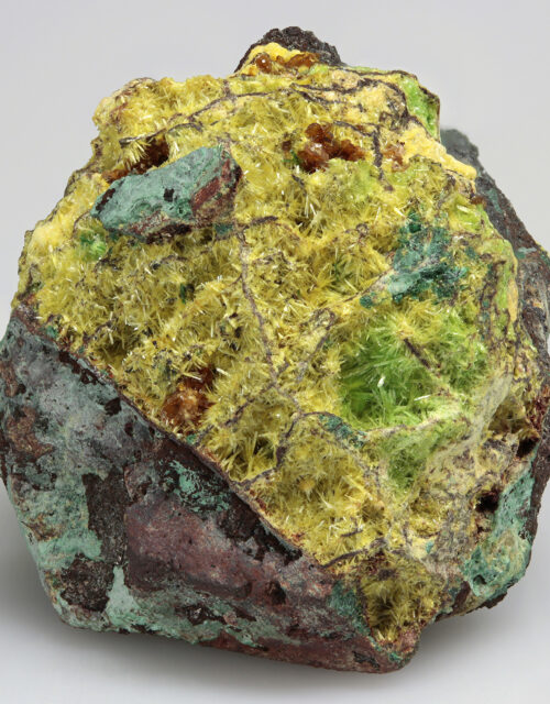 Baryte, Sklodowskite, Cuprosklodowskite, Malachite, Digenite: Musonoi Mine, Kolwezi, Mutshatsha, Lualaba, DR Congo
