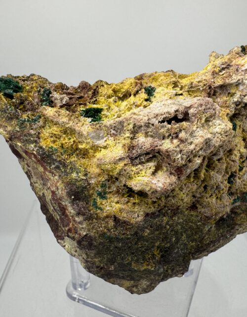 Uranophane, Sklodowskite, Malachite: Musonoi Mine, Kolwezi, Mutshatsha, Lualaba, DR Congo