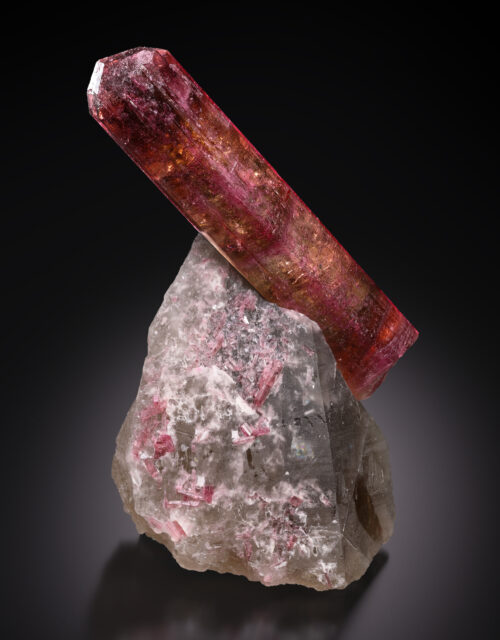 Rubellite Tourmaline, Smoky Quartz: Barra do Salinas, Coronel Murta, Minas Gerais Region, Brazil