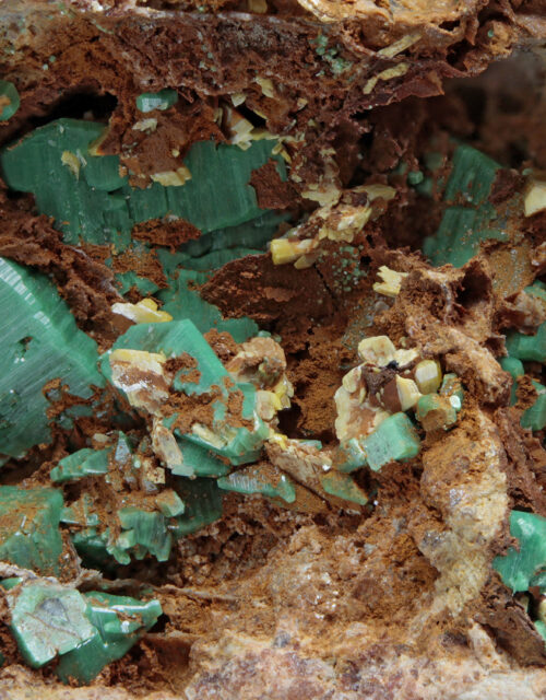Walpurgite, Torbernite: Rovnost Mine, Jáchymov, Karlovy Vary District, Karlovy Vary Region, Czech Republic