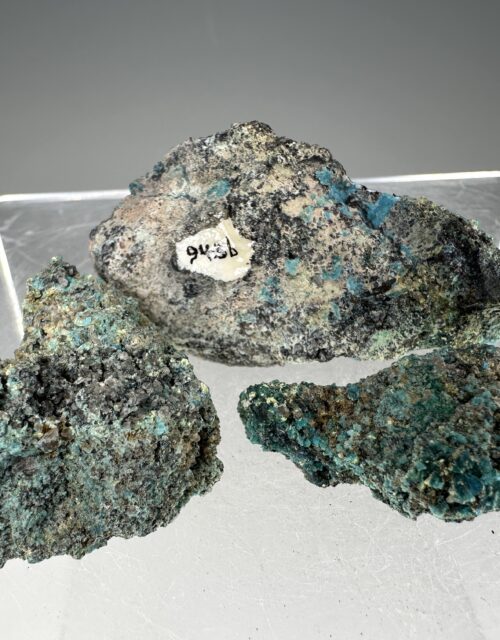 Schrokingerite, Chalcanthite, Uraninite: Mi Vida Mine, Lisbon Valley Mining District, San Juan County, Utah, USA