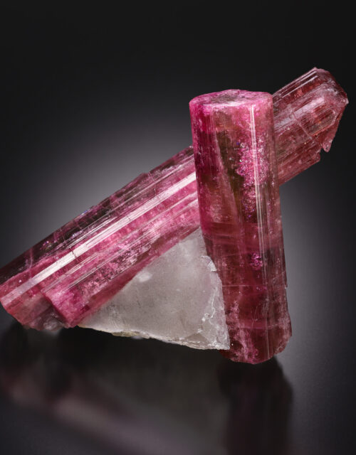 Rubellite Tourmaline (Elbaite), Smoky Quartz